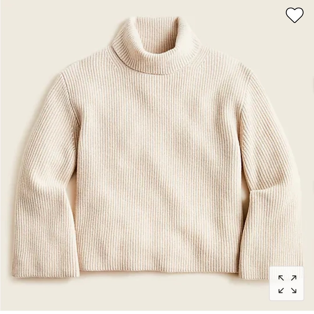 J Crew Cashmere Wool Blend Boxy Turtleneck Sweater